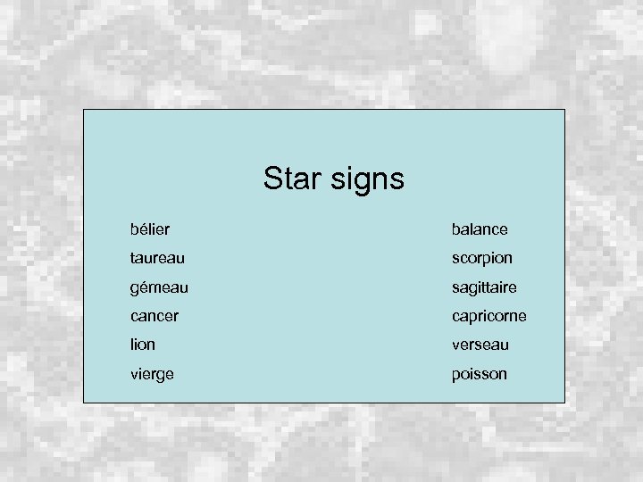 Star signs bélier balance taureau scorpion gémeau sagittaire cancer capricorne lion verseau vierge poisson