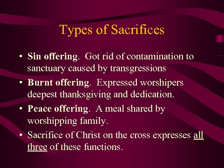 write an informative essay explaining the different kinds of sacrifices