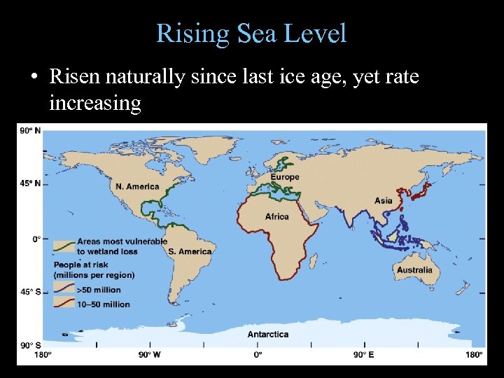 Rising Sea Level • Risen naturally since last ice age, yet rate increasing 