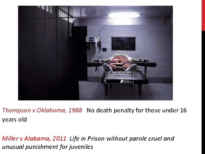 Thompson v Oklahoma, 1988 No death penalty for those under 16 years old Miller