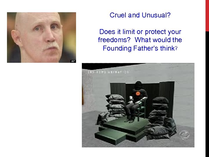 Cruel and Unusual? Does it limit or protect your freedoms? What would the Founding