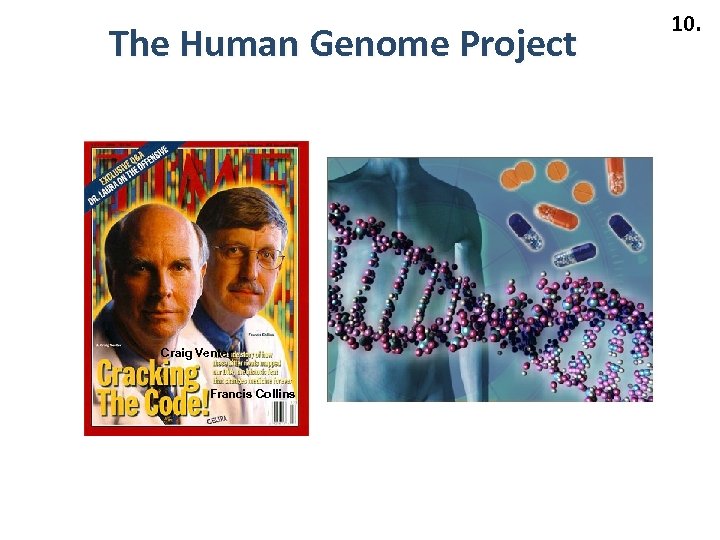 The Human Genome Project Craig Venter Francis Collins 10. 