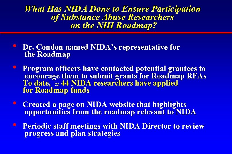 What Has NIDA Done to Ensure Participation of Substance Abuse Researchers on the NIH