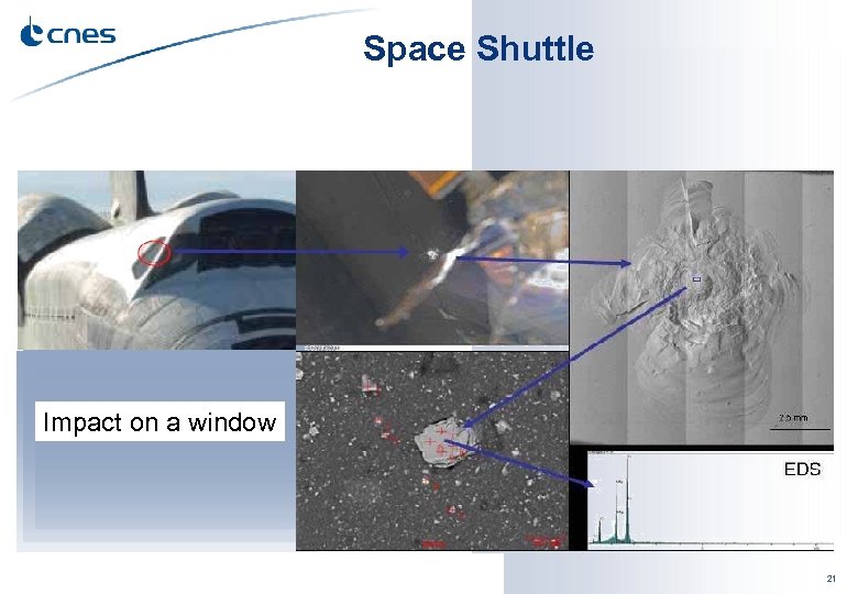 Space Shuttle Impact Hublot Impact on a window 21 