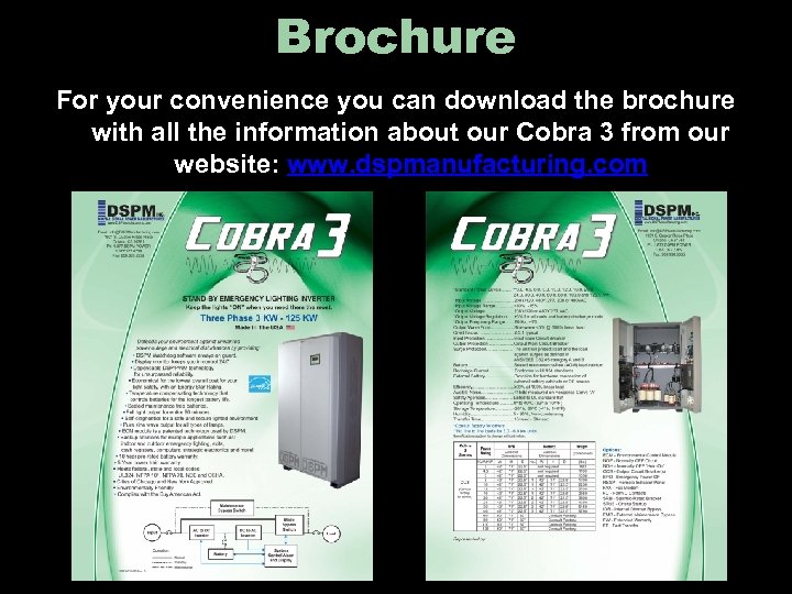 Brochure For your convenience you can download the brochure with all the information about