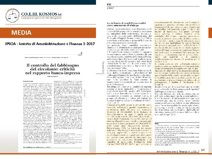 MEDIA IPSOA - Inserto di Amministrazione e Finanza 1 -2017 14 