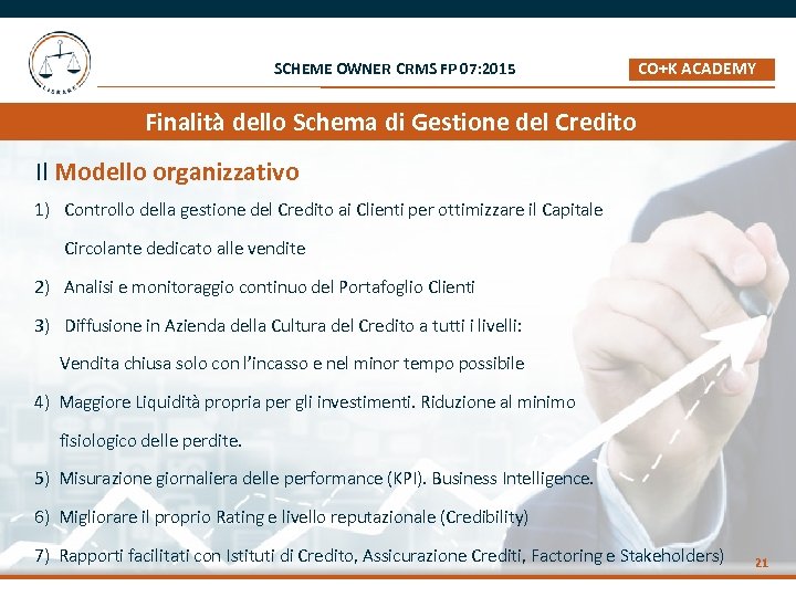 SCHEME OWNER CRMS FP 07: 2015 CO+K ACADEMY _ Finalità dello Schema di Gestione