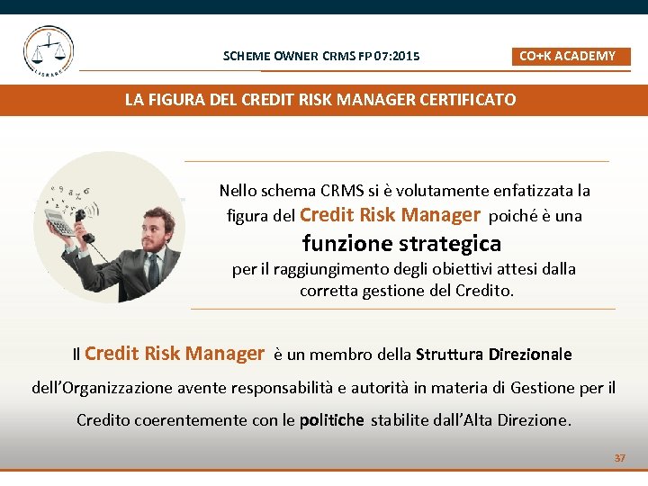 SCHEME OWNER CRMS FP 07: 2015 CO+K ACADEMY _ LA FIGURA DEL CREDIT RISK