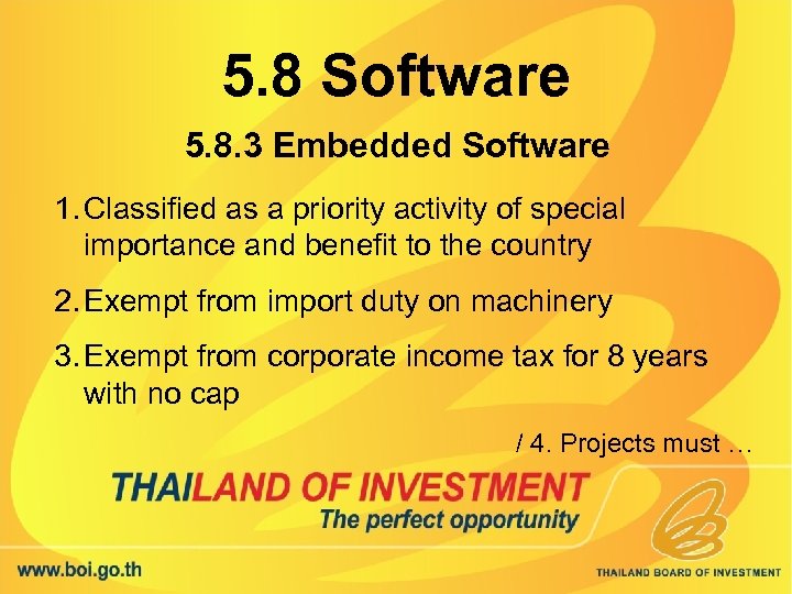 5. 8 Software 5. 8. 3 Embedded Software 1. Classified as a priority activity