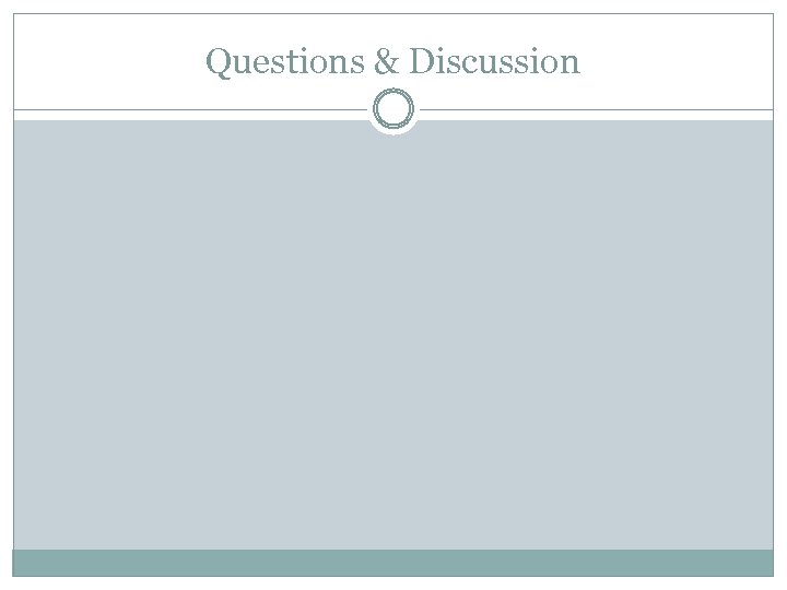 Questions & Discussion 