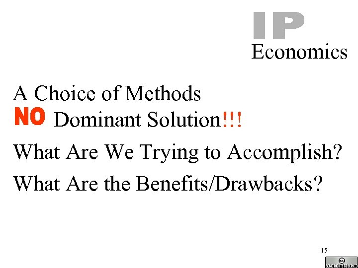 Economics A Choice of Methods Dominant Solution!!! What Are We Trying to Accomplish? What