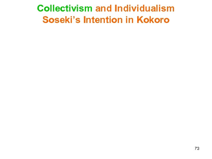 Collectivism and Individualism Soseki’s Intention in Kokoro 73 