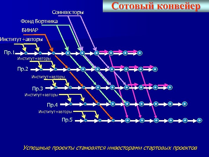 Соинвесторы Сотовый конвейер Фонд Бортника БИНАР Институт+авторы Пр. 1 Институт+авторы Пр. 2 Институт+авторы Пр.