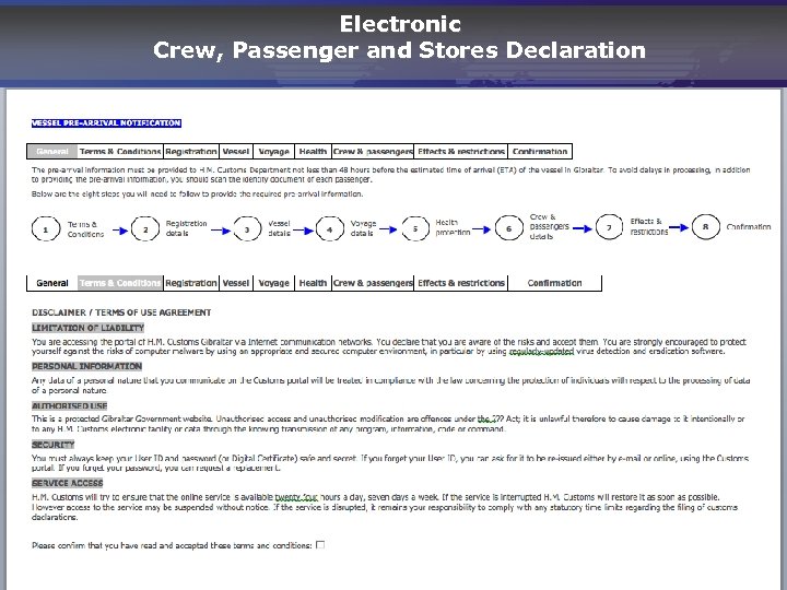 Electronic Crew, Passenger and Stores Declaration 