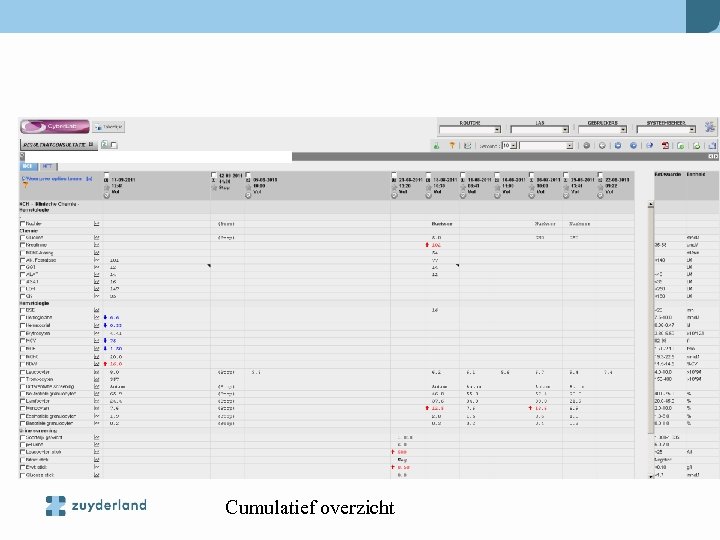Cumulatief overzicht 