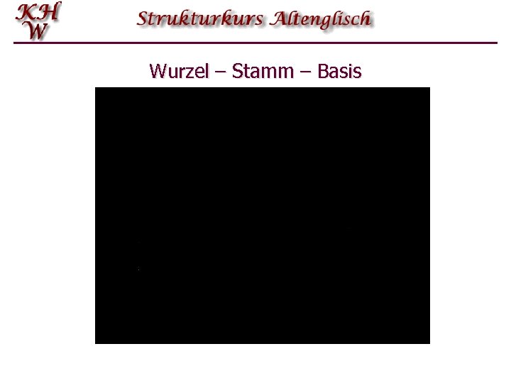 Wurzel – Stamm – Basis 