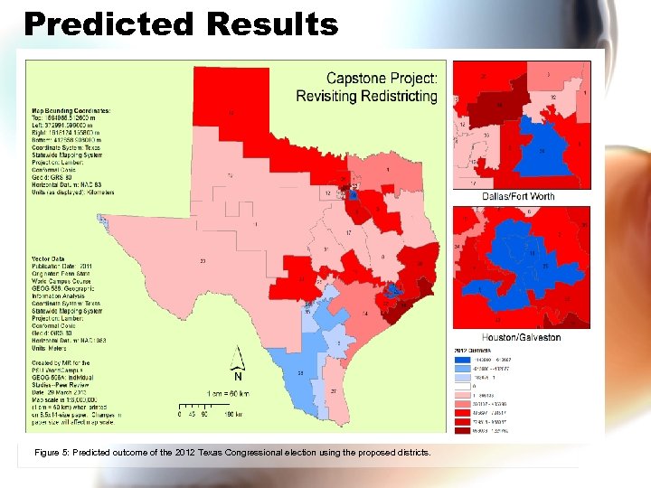 Predicted Results Figure 5: Predicted outcome of the 2012 Texas Congressional election using the