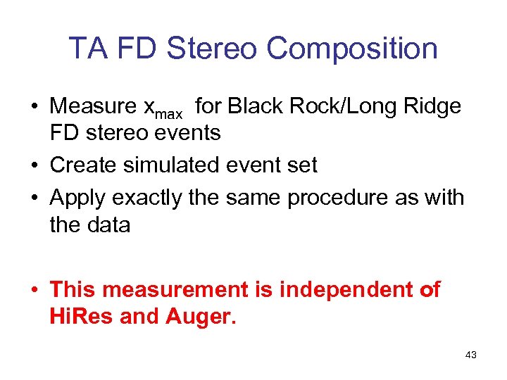 TA FD Stereo Composition • Measure xmax for Black Rock/Long Ridge FD stereo events