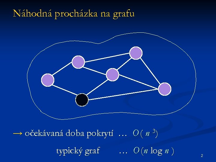 Náhodná procházka na grafu → očekávaná doba pokrytí … O ( n 3) typický