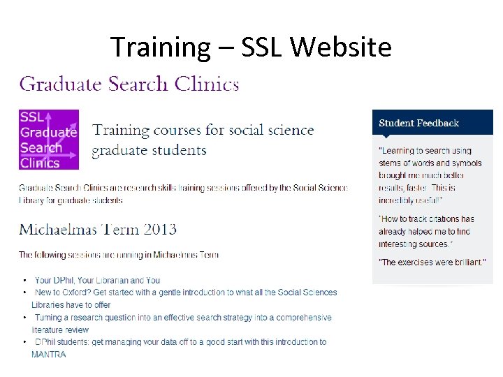 Training – SSL Website 