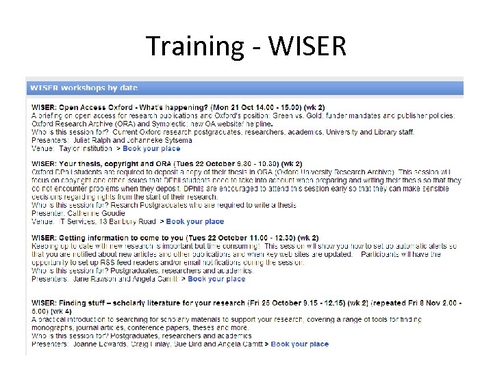 Training - WISER 