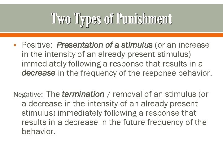 what is presentation punishment in learning