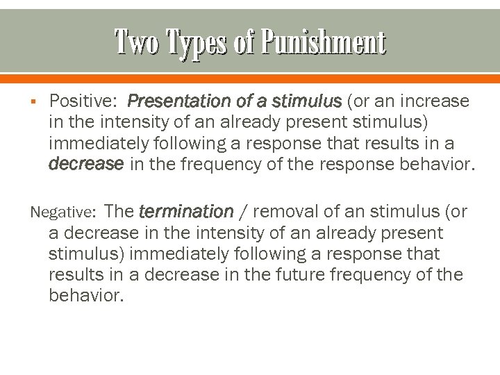 what is presentation punishment