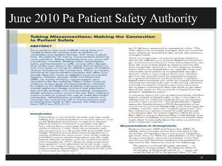 June 2010 Pa Patient Safety Authority 17 