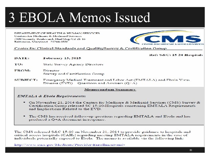 3 EBOLA Memos Issued 50 