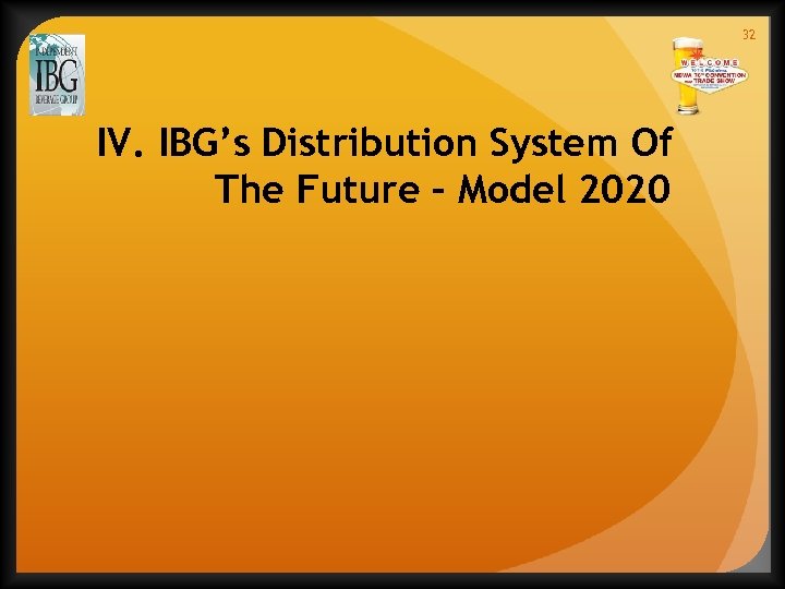 32 IV. IBG’s Distribution System Of The Future – Model 2020 