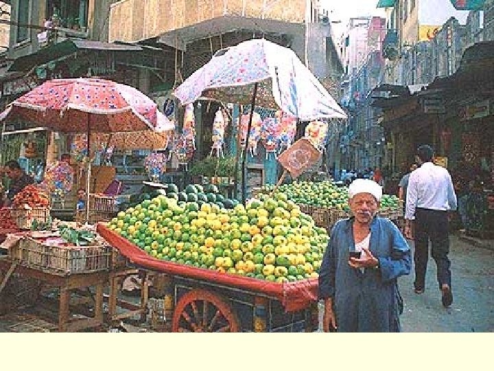  A fruit vendor at a market in Alexandria, Egypt 