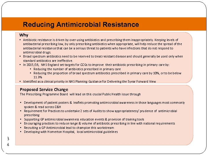 Reducing Antimicrobial Resistance Why • Antibiotic resistance is driven by over-using antibiotics and prescribing