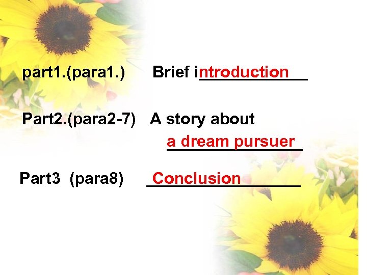 part 1. (para 1. ) ntroduction Brief i______ Part 2. (para 2 -7) A