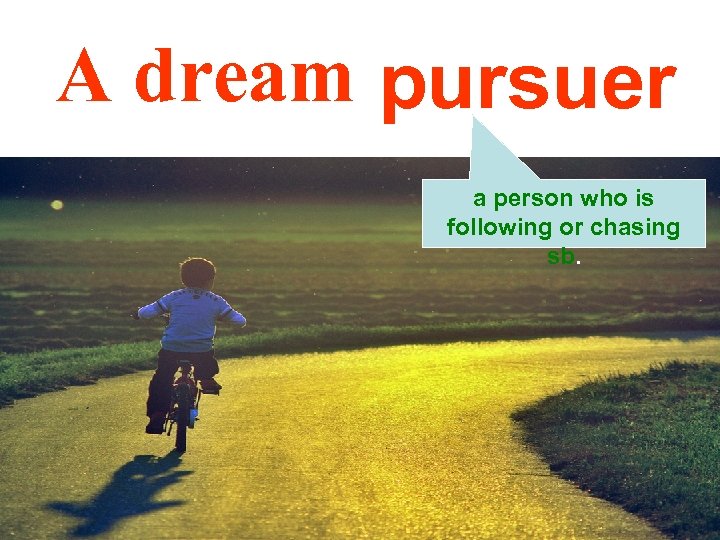 A dream pursuer a person who is following or chasing sb. 