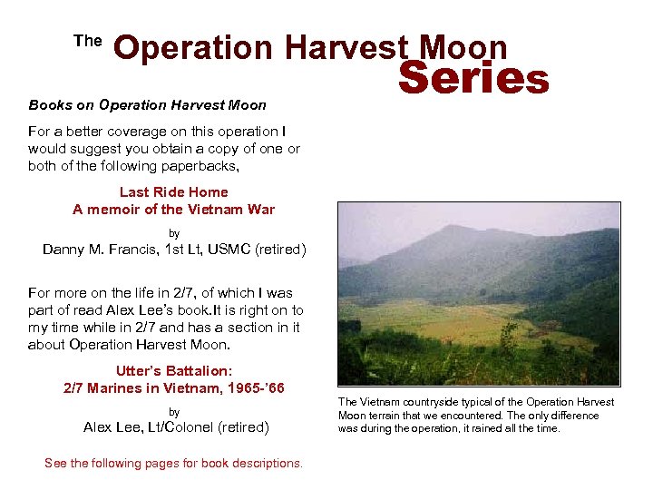  The Operation Harvest Moon Books on Operation Harvest Moon Series For a better