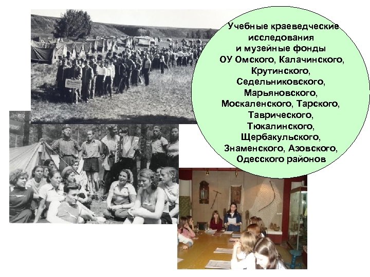  Учебные краеведческие исследования и музейные фонды ОУ Омского, Калачинского, Крутинского, Седельниковского, Марьяновского, Москаленского,