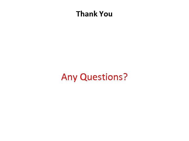 Thank You Any Questions? 