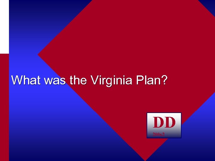 What was the Virginia Plan? DD 200 x 2 