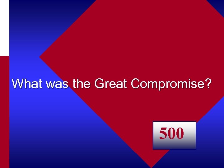 What was the Great Compromise? 500 