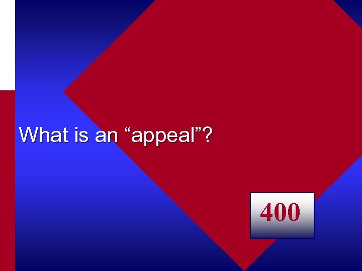 What is an “appeal”? 400 