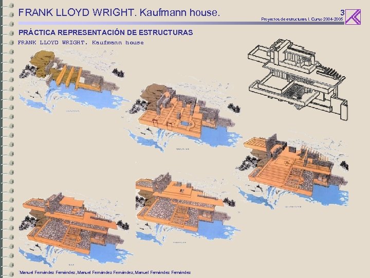 FRANK LLOYD WRIGHT. Kaufmann house. PRÁCTICA REPRESENTACIÓN DE ESTRUCTURAS FRANK LLOYD WRIGHT. Kaufmann house