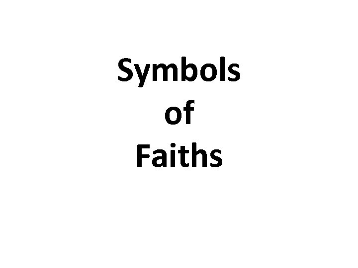 Symbols of Faiths 