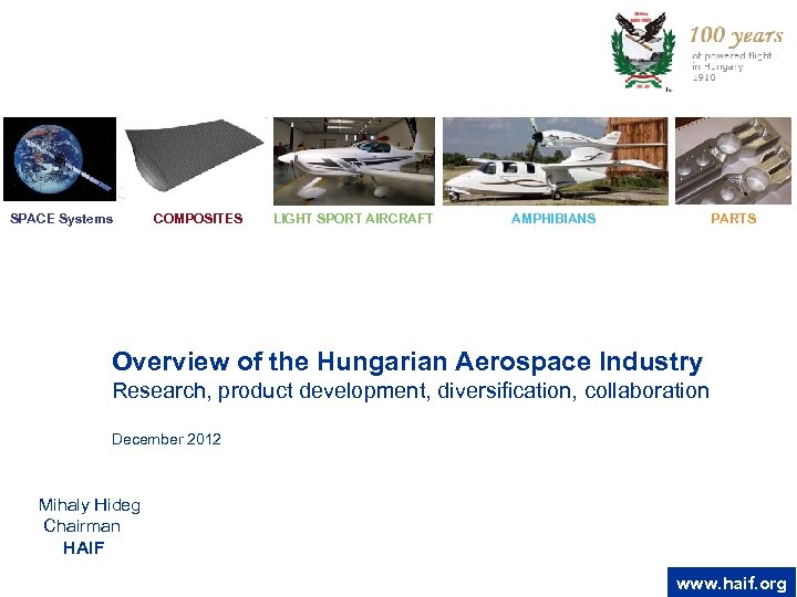 SPACE Systems COMPOSITES LIGHT SPORT AIRCRAFT AMPHIBIANS PARTS Overview of the Hungarian Aerospace Industry