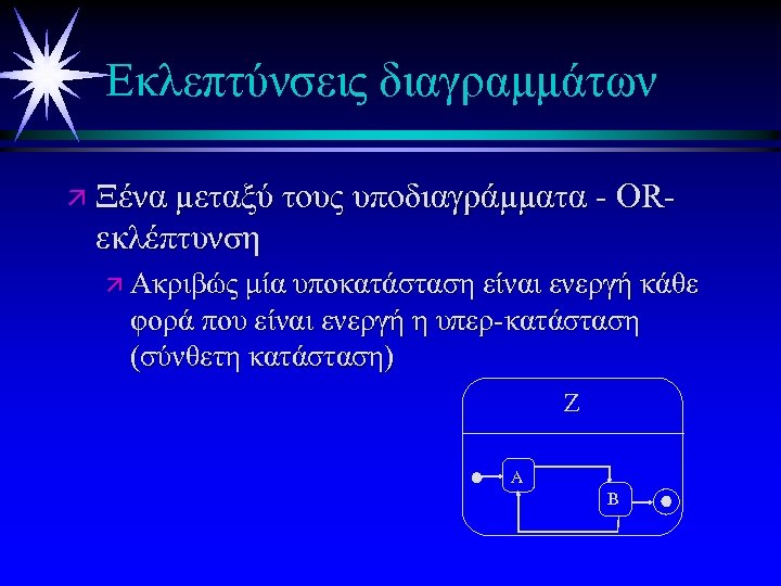 Εκλεπτύνσεις διαγραμμάτων ä Ξένα μεταξύ τους υποδιαγράμματα - OR- εκλέπτυνση ä Ακριβώς μία υποκατάσταση