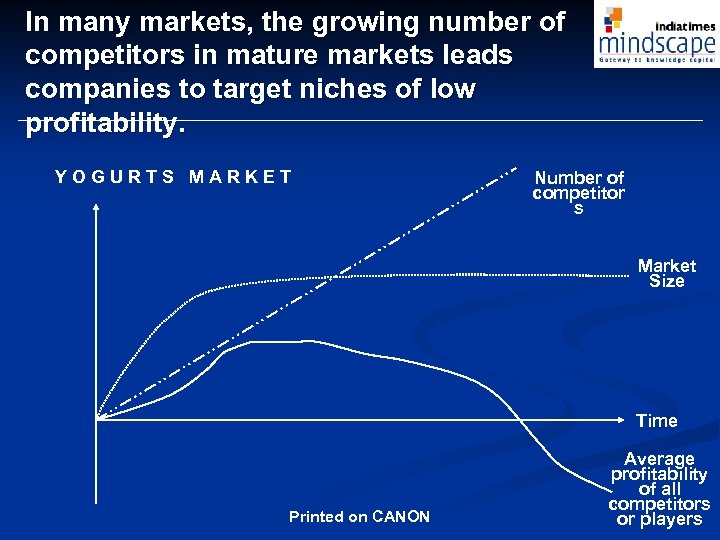 In many markets, the growing number of competitors in mature markets leads companies to