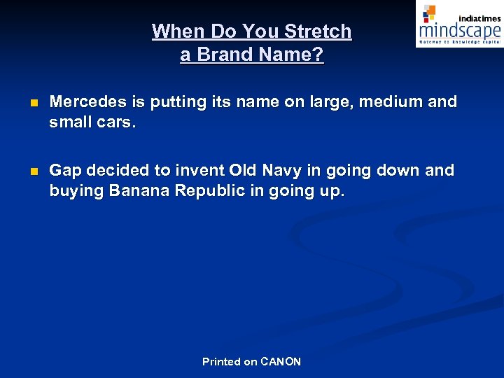 When Do You Stretch a Brand Name? n Mercedes is putting its name on