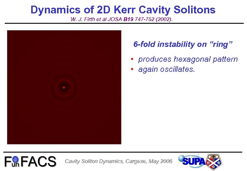 Dynamics of 2 D Kerr Cavity Solitons W. J. Firth et al JOSA B