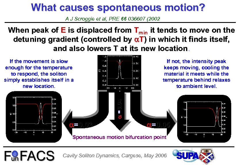 What causes spontaneous motion? A J Scroggie et al, PRE 66 036607 (2002 When