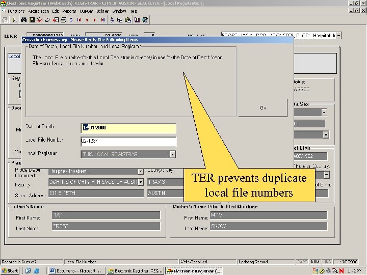 TER prevents duplicate local file numbers 