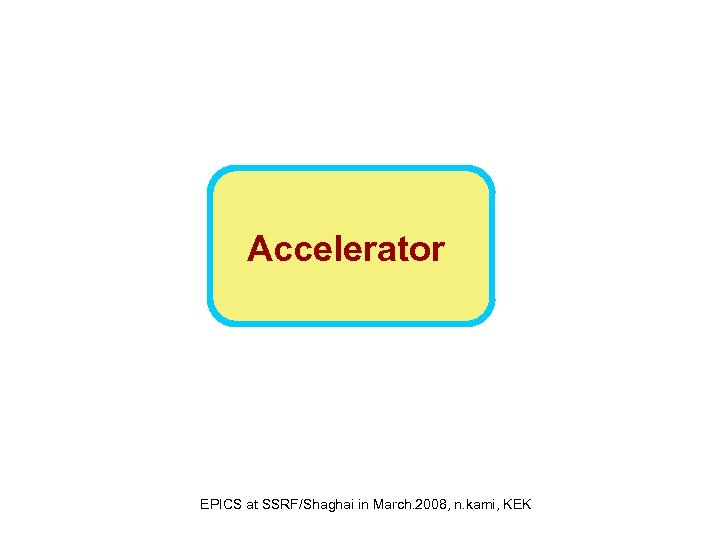 Accelerator EPICS at SSRF/Shaghai in March. 2008, n. kami, KEK 